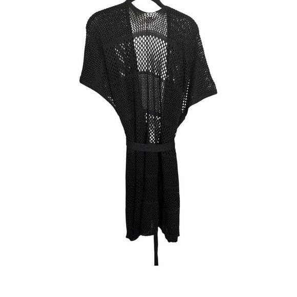 LOFT Crochet Kimono Beach Coverup Black with Belt Size XS /Small - Picture 8 of 11